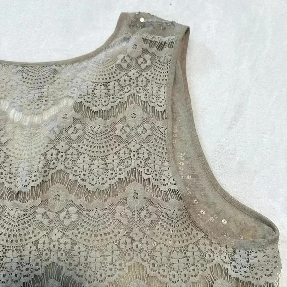 Chico’s Women Beaded Embroidery Lace Open Tan Beige Neutral Vest Plus Size XL 16 - Picture 6 of 11